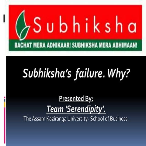 Subhiksha's Failure- A Case Study.