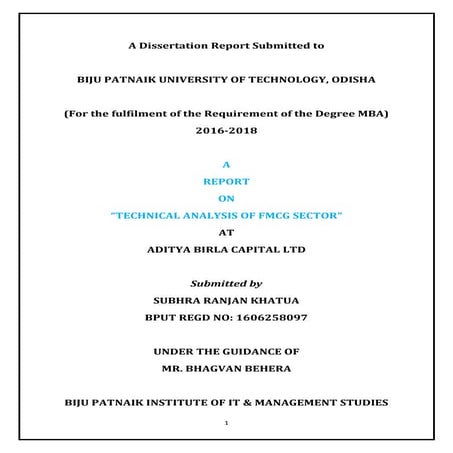 TECHNICAL ANALYSIS OF FMCG SECTOR