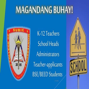 Learning Areas-K to 12 (K-SHS)