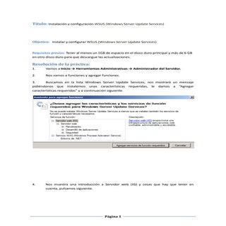 Instalación y configuración de WSUS...
