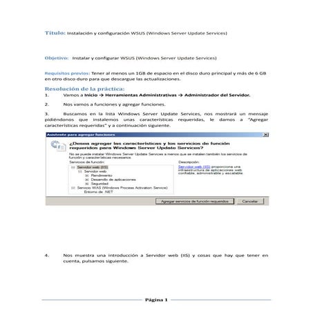 Instalación y configuración de WSUS (Windows Server Update Services) | PDF