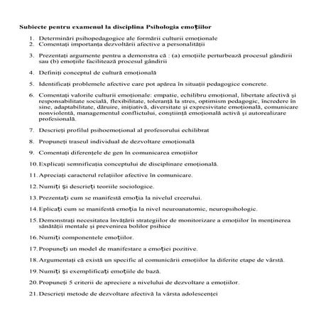 Subiecte psihologia emotiilor