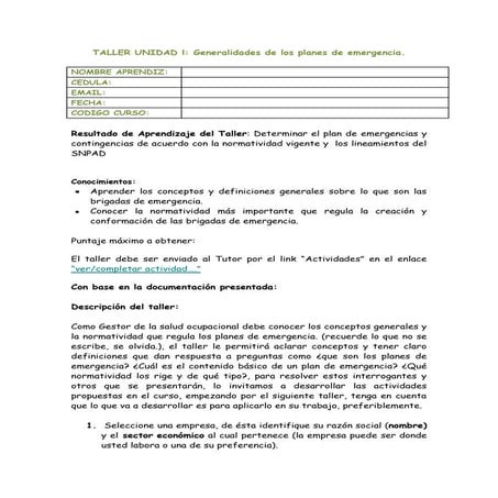 planes de emergencia