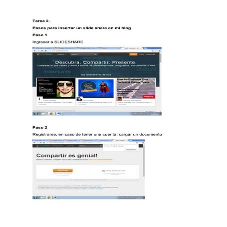 Subir un slideshare al blog