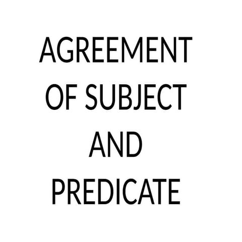 subject-predicate-agreement GRADE 8 LESSON