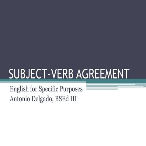 Subject verb agreement