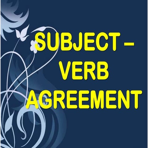 Subject verb agreement