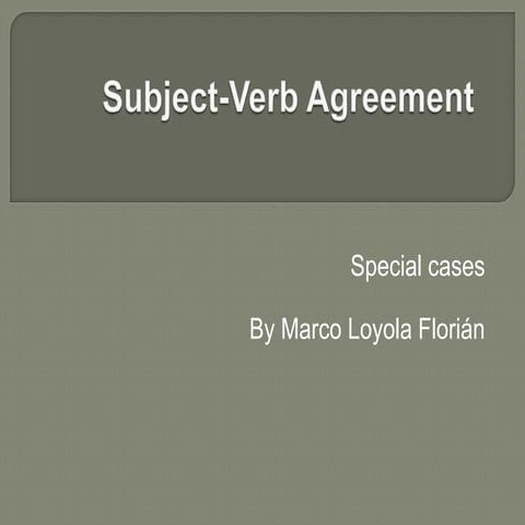 Subject verb agreement