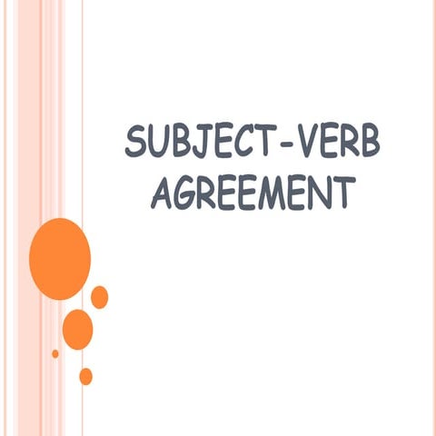 Subject verb agreement