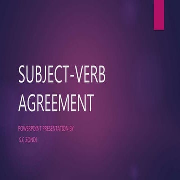 Subject verb agreement