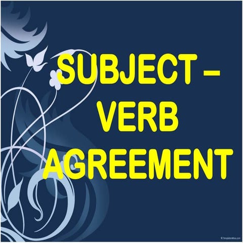 Subject verb agreement | PPTX