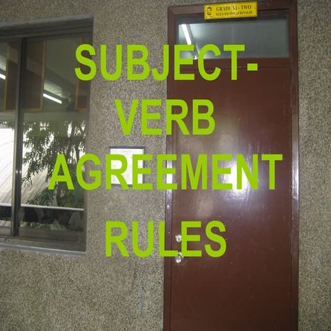 Subject And Verb Agreement
