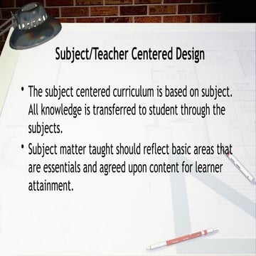 Subject centred curriculum | PPTX