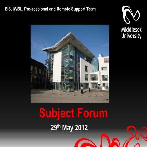 Subject Forum May 2012