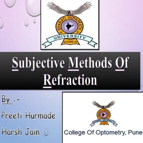 Subjective methods of Refraction 