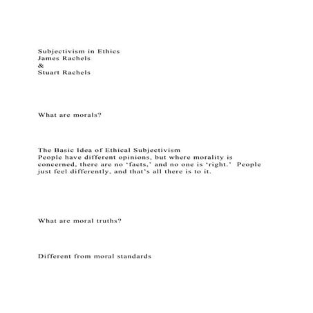 Subjectivism in EthicsJames Rachels&Stuart Rachels.docx