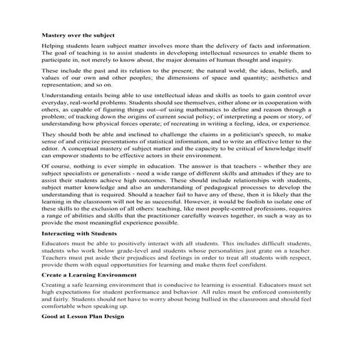 Subject matter expertise