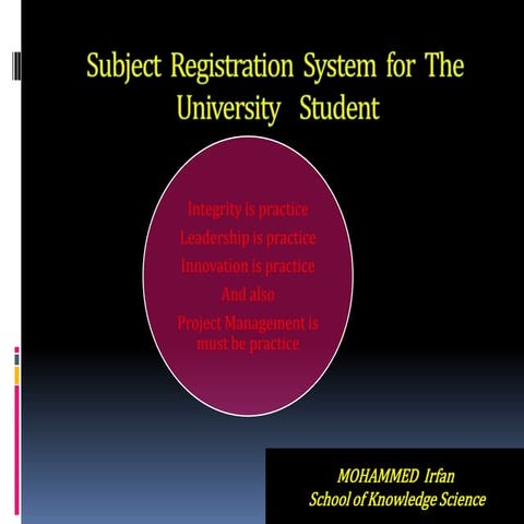 Subject  Registration  System  for University Students