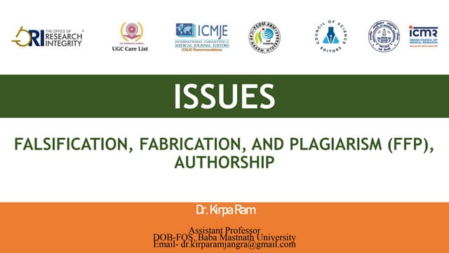 SUBJECT SPECIFIC ETHICAL ISSUES IN STUDY