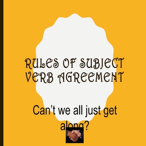 Subject verb agreement