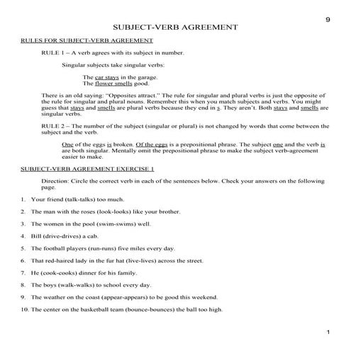 Subject Verb Agreement