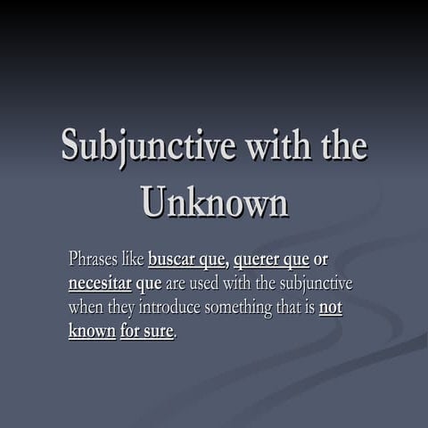 Subjunctive with the unknown