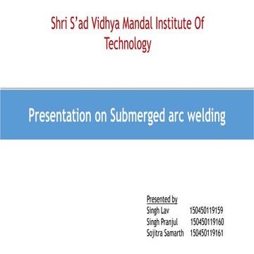 Submerged arc welding