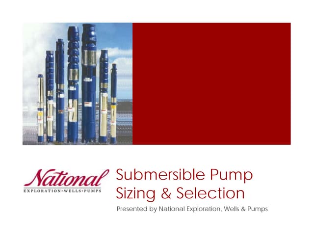 Submersible pump sizing 