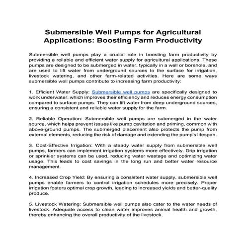 Submersible Well Pumps for Agricultural Applications_ Boosting Farm Productiv...