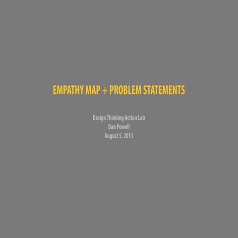 Empathy Map + Problem Statements