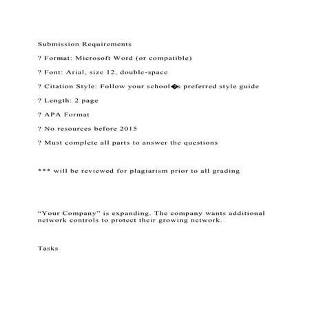 Submission Requirements Format Microsoft Word (or compatible).docx