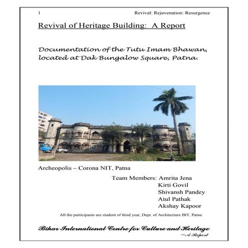 Restoration of TUTU Imam Palace ,Patna