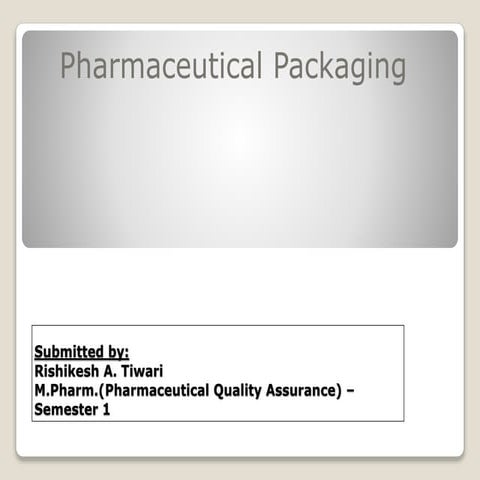 Pharmaceutical Packaging