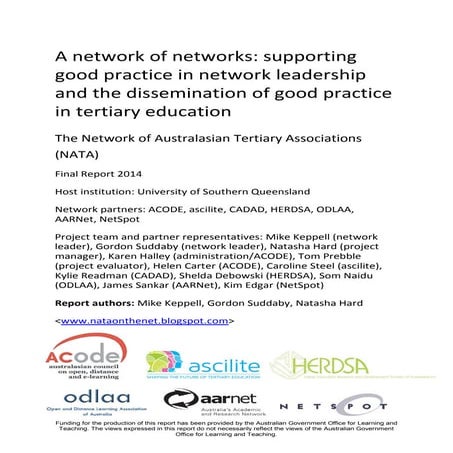10 principles for good practice in network leadership | PDF