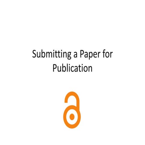 Submitting a paper for publication