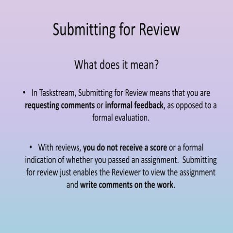 Submitting for review