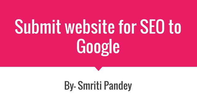 Submit website for seo