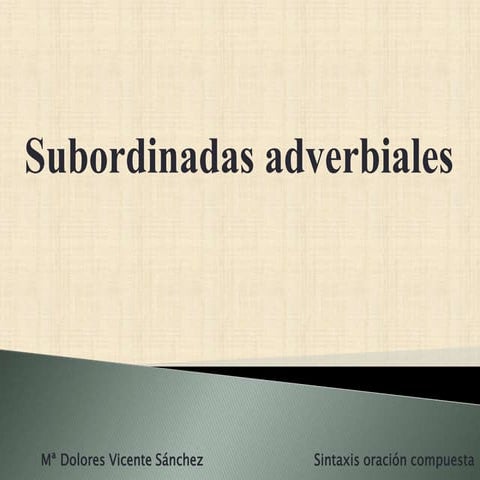 Subordinadas adverbiales