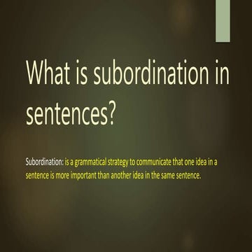 Subordination