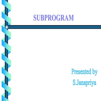 Subprogramms | PPT