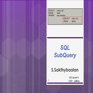 Sub query_SQL