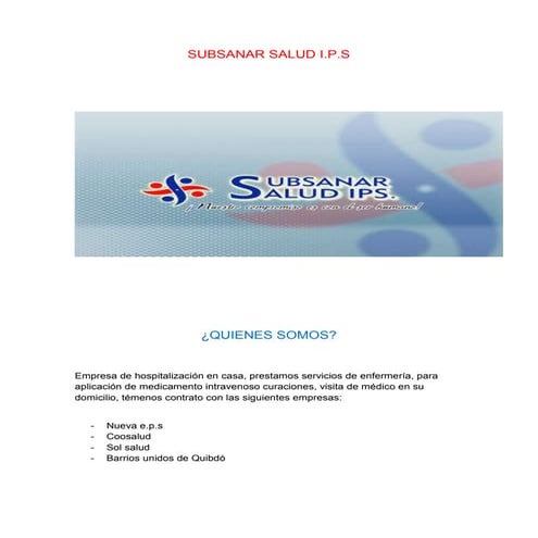 Subsanar salud i.p.s | DOCX