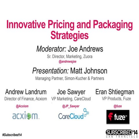 Innovative Pricing and Packaging Strategies