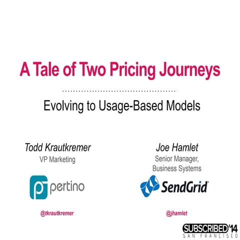 A Tale of Two Pricing Journeys: Evolving to Usage Models