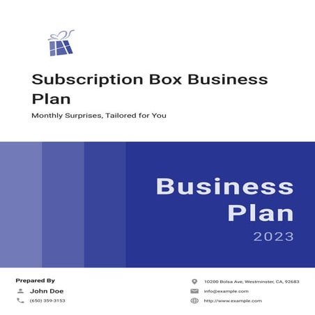 subscription box business plan example  .