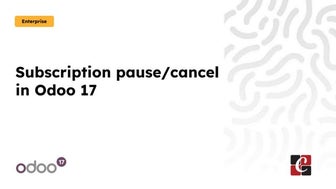 Subscription Pause Cancel in Odoo 17