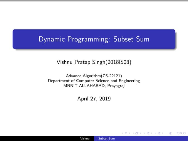 Subset sum problem(dp)