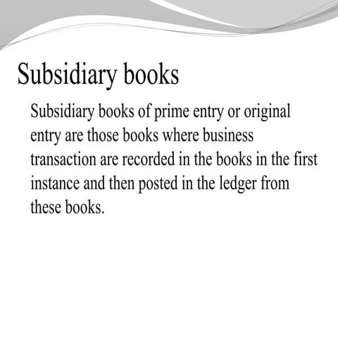 Subsidiary books