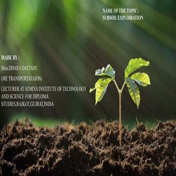 Subsoil exploiration