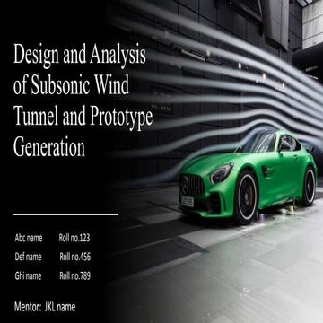 Subsonic wind tunnel with animation